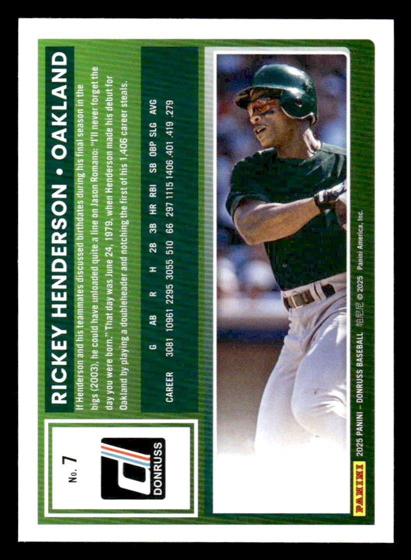 2025 Donruss #7 Ricky Henderson