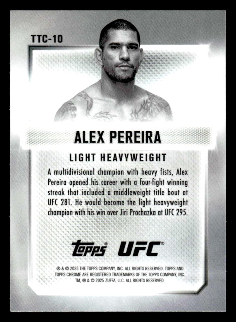 2025 Topps Chrome UFC #TTC-10 Alex Pereira Top of the Class