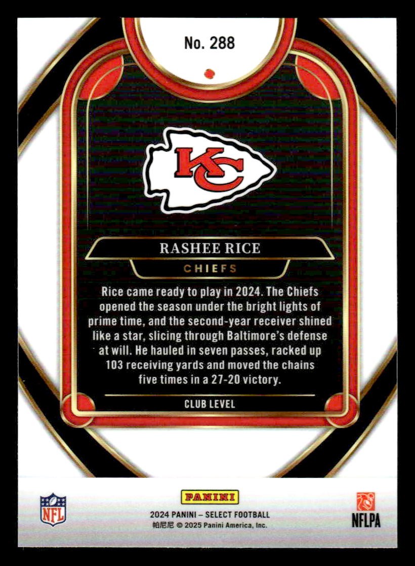 2024 Panini Select #288 Rashee Rice