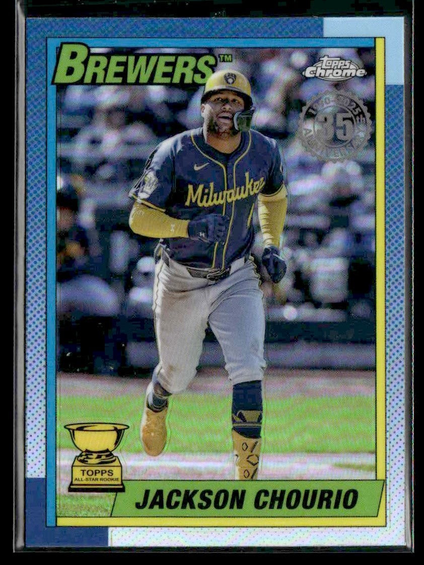 2025 Topps Chrome #90CB-9 Jackson Chourio 1990 Topps Baseball 35th Anniversary