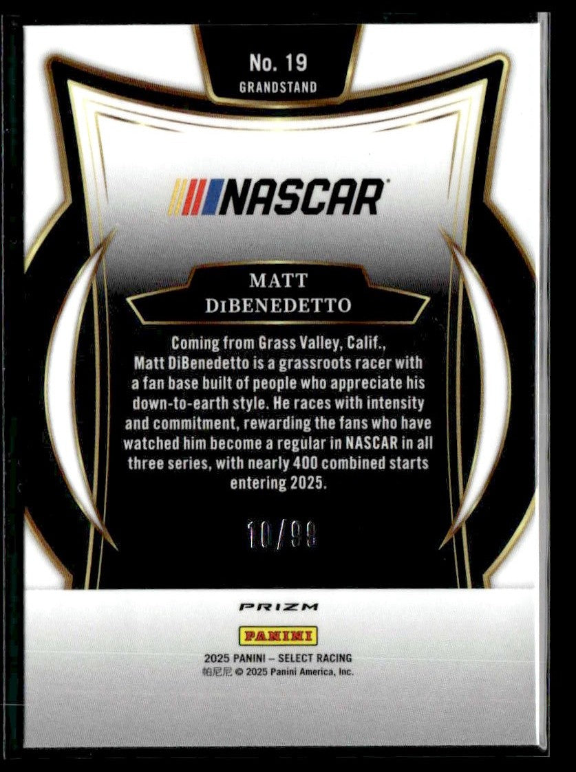 2025 Panini Select #19 Matt DiBenedetto White Prizms #/99