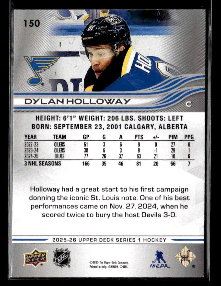 2025-26 Upper Deck #150 Dylan Holloway