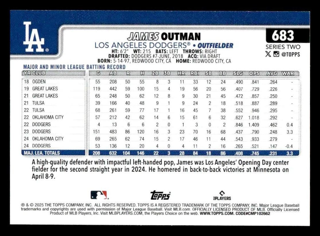 2025 Topps #683 James Outman