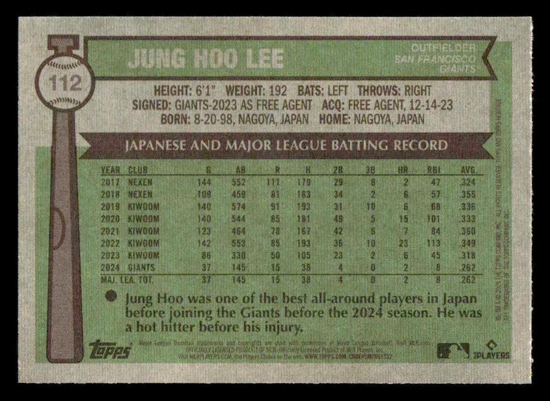 2025 Topps Heritage #112 Jung Hoo Lee