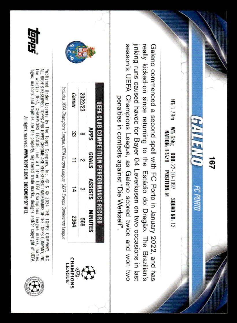 2023-24 Topps Chrome UEFA Club Competitions #167 Galeno
