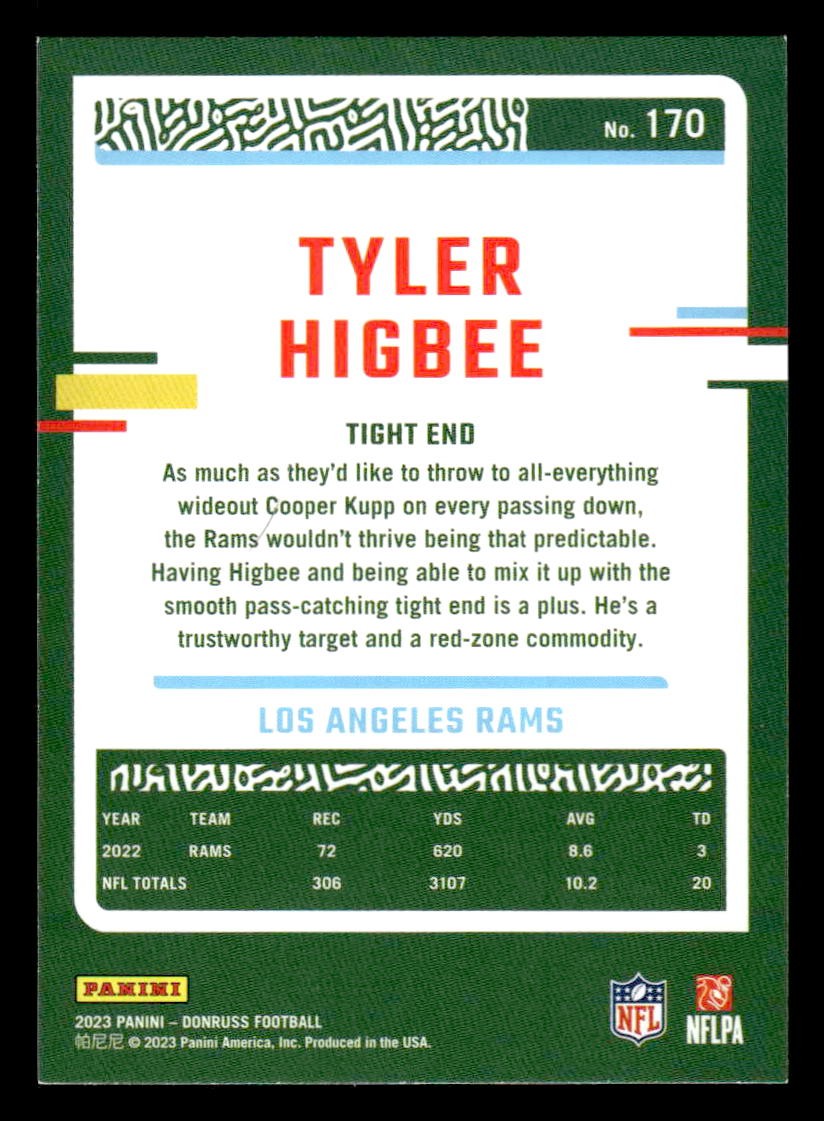 2023 Donruss #170 Tyler Higbee