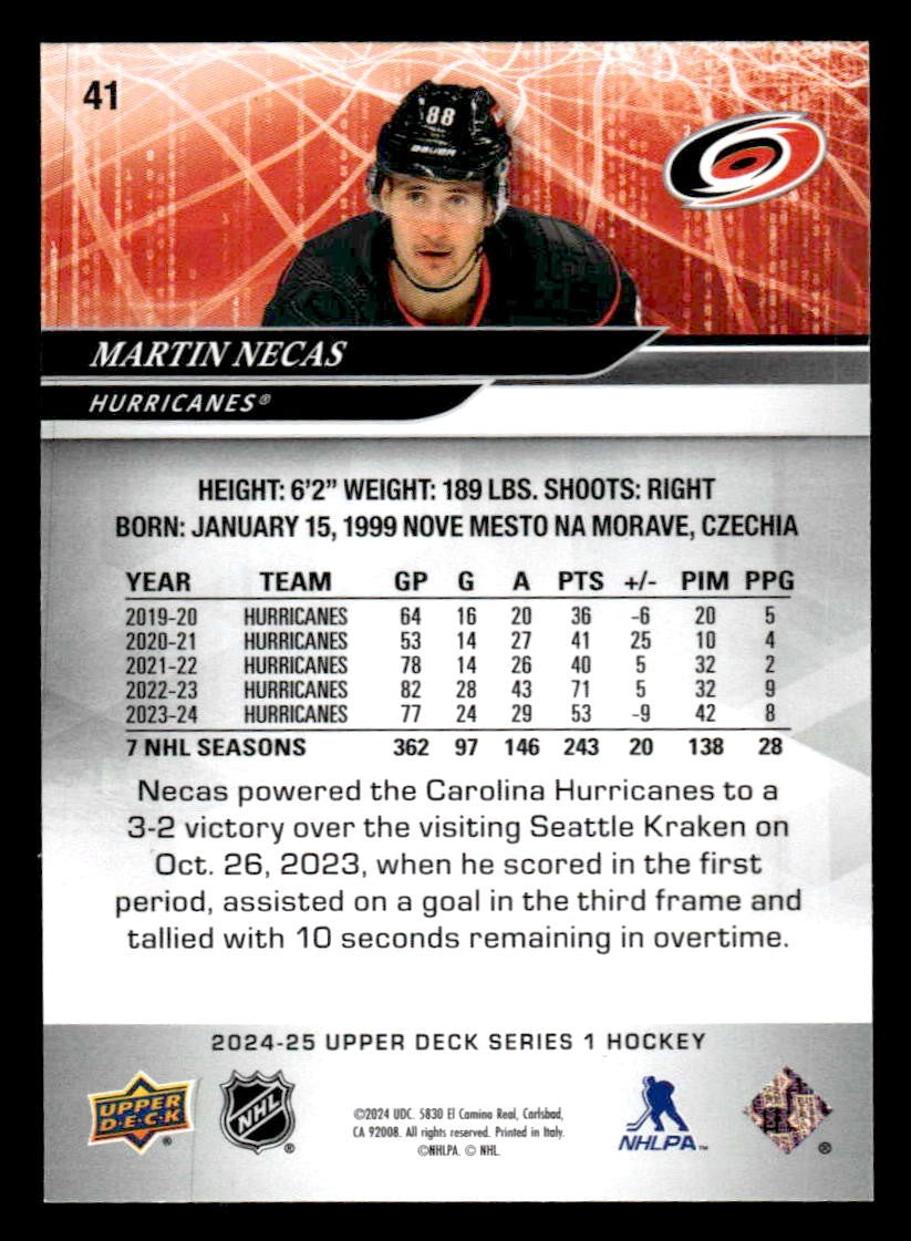 2024-25 Upper Deck #41 Martin Necas