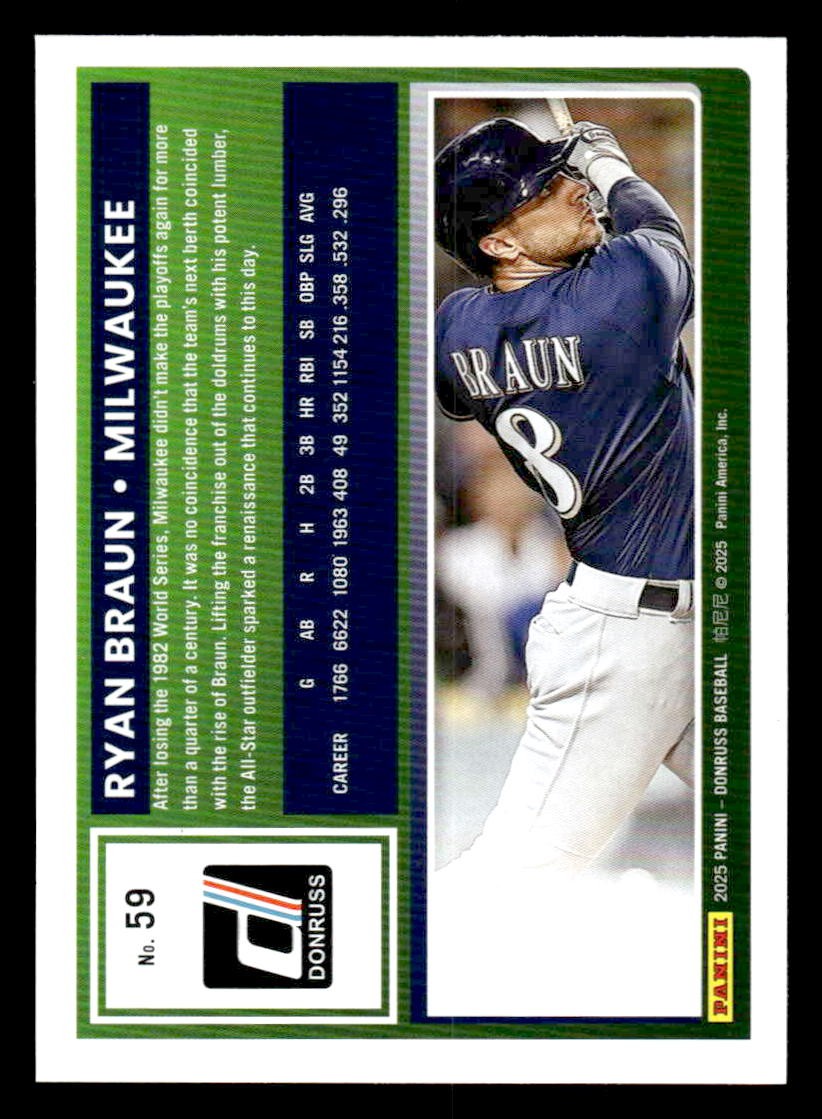 2025 Donruss #59 Ryan Braun
