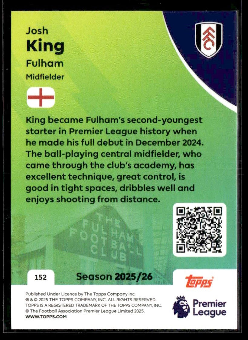 2025-26 Topps Premier League #152 Josh King