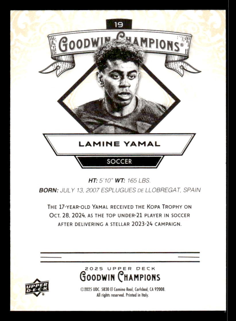 2025 Upper Deck Goodwin Champions #19 Lamine Yamal