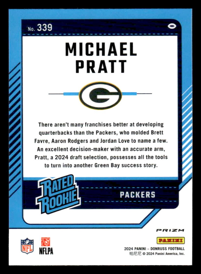 2024 Donruss #339 Michael Pratt Optic Rated Rookies Preview Red Pandora