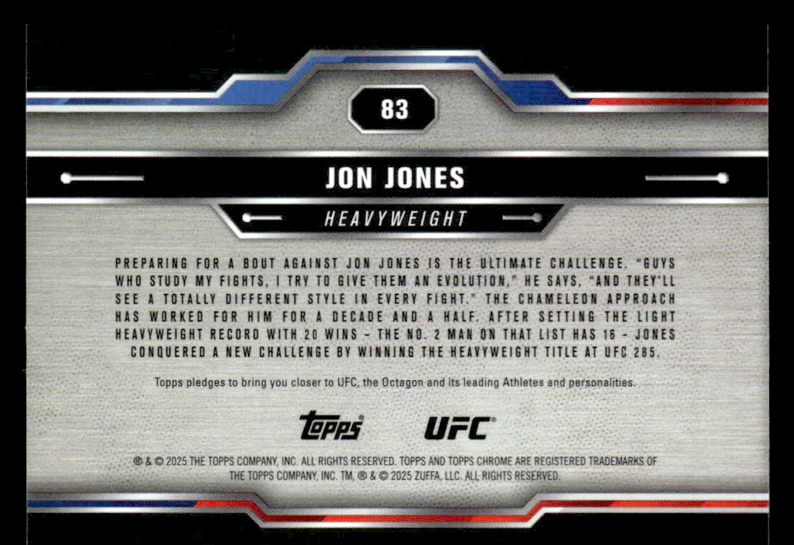 2025 Topps Chrome UFC #83 Jon Jones