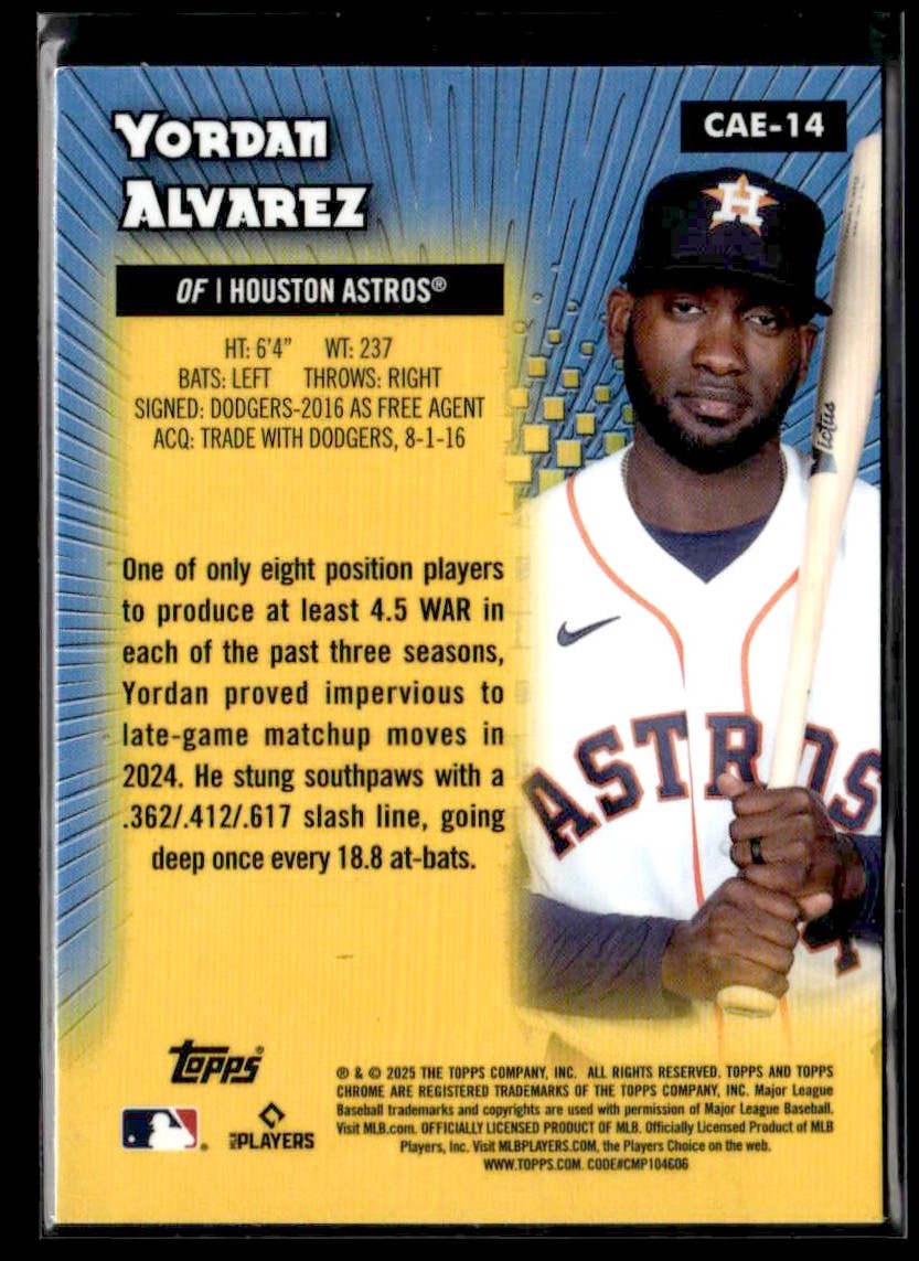 2025 Topps Chrome #CAE-14 Yordan Alvarez Chrome All-Etch
