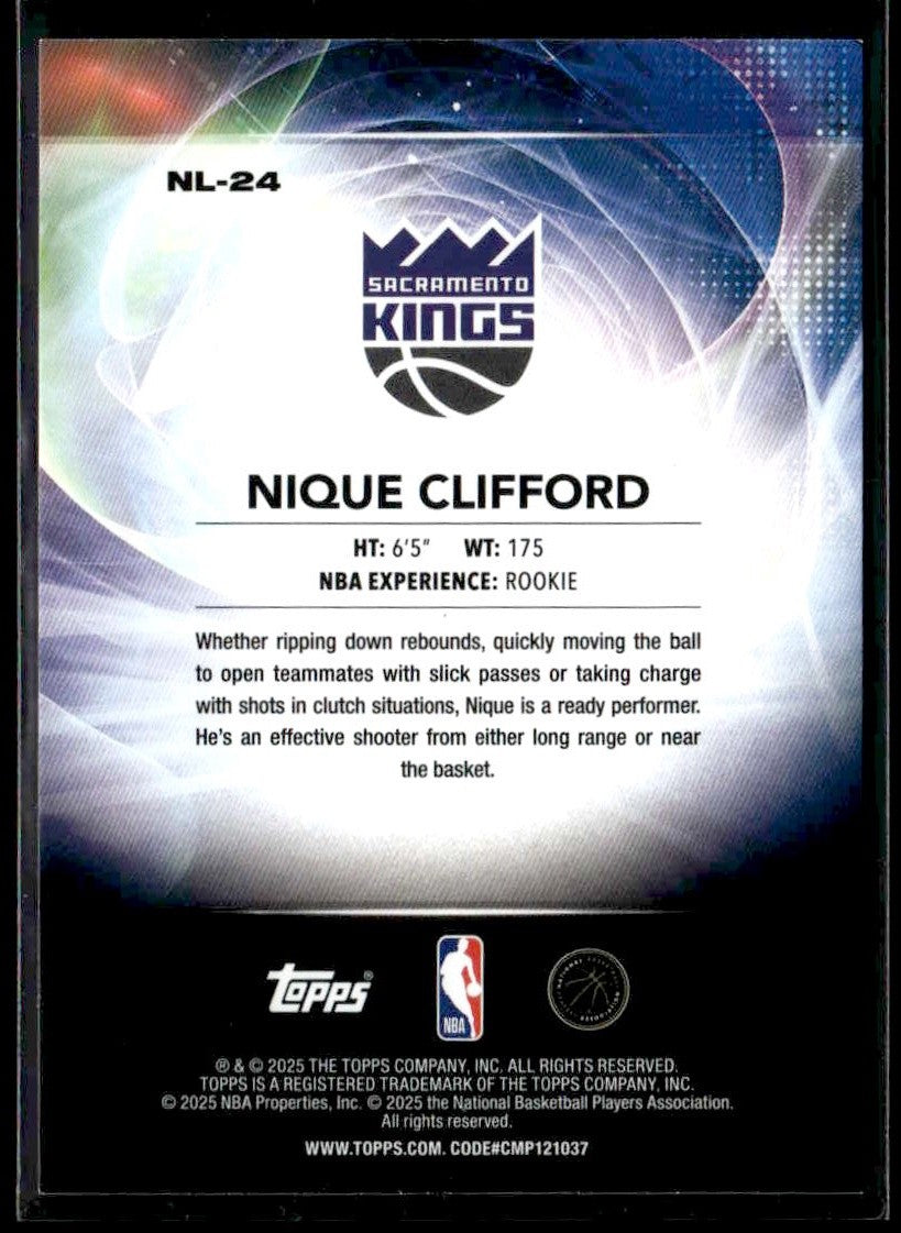 2025-26 Topps #NL-24 Nique Clifford No Limit