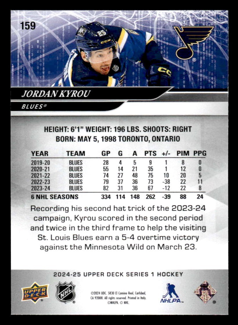 2024-25 Upper Deck #159 Jordan Kyrou
