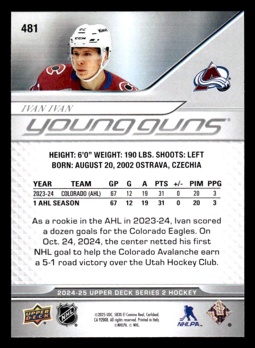 2024-25 Upper Deck #481 Ivan Ivan