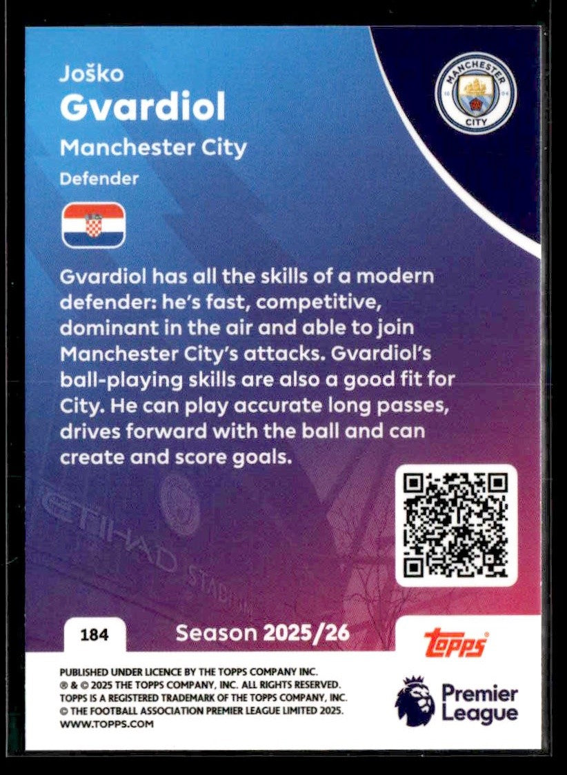 2025-26 Topps Premier League #184 Joško Gvardiol