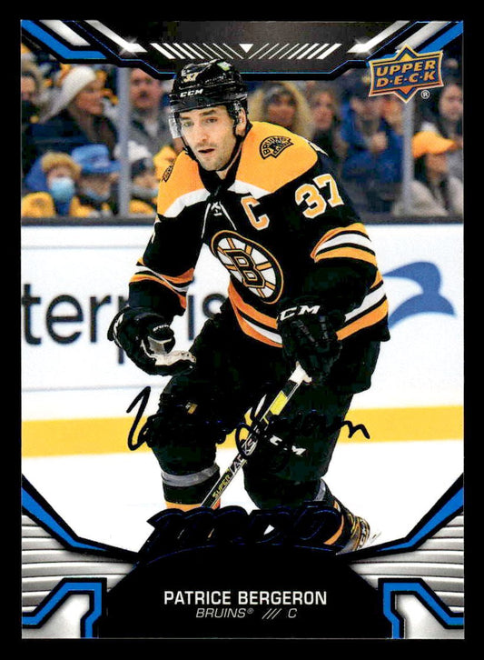 2022-23 Upper Deck MVP #109 Patrice Bergeron Blue Script