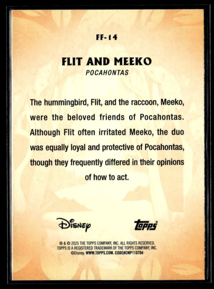 2025 Topps Disney Wonder #FF-14 Flit and Meeko Furry Friends FoilFractor