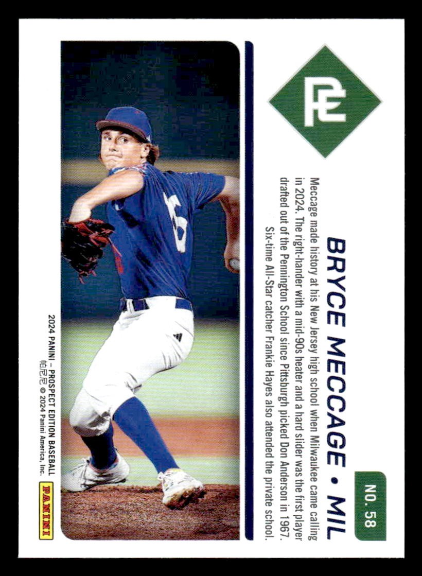 2024 Panini Prospect Edition #58 Bryce Meccage