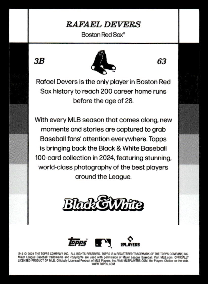 2024 Topps Black & White #63 Rafael Devers