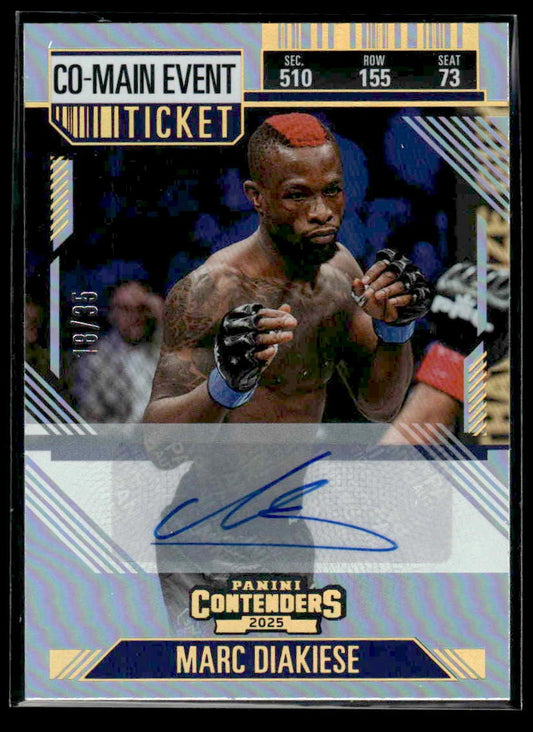 2025 Panini Contenders PFL #38 Marc Diakiese Co-Main Ticket Signatures #/35
