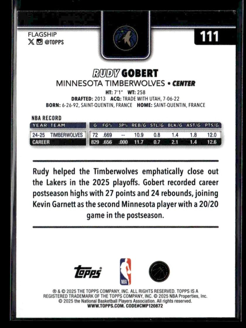 2025-26 Topps #111 Rudy Gobert