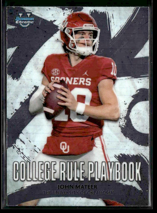 2025 Bowman University Chrome #CRP-14 John Mateer College Rule Playbook