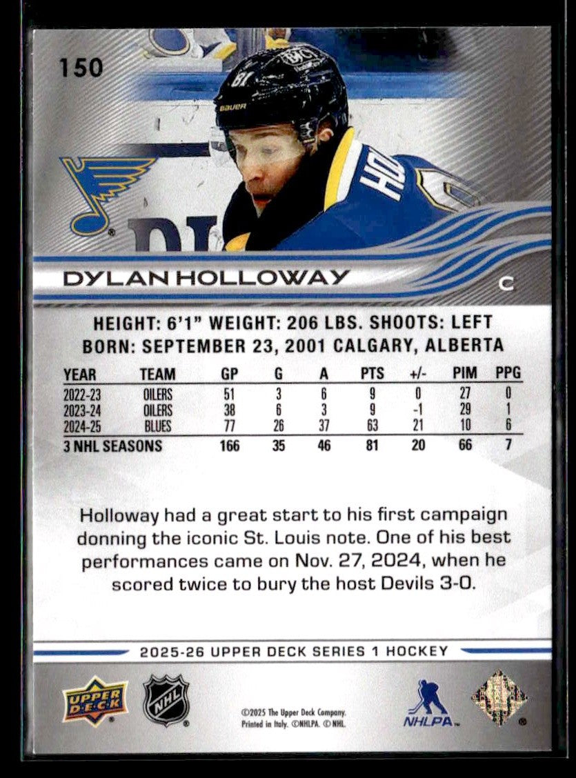 2025-26 Upper Deck #150 Dylan Holloway