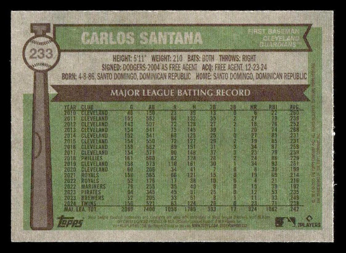 2025 Topps Heritage #233 Carlos Santana