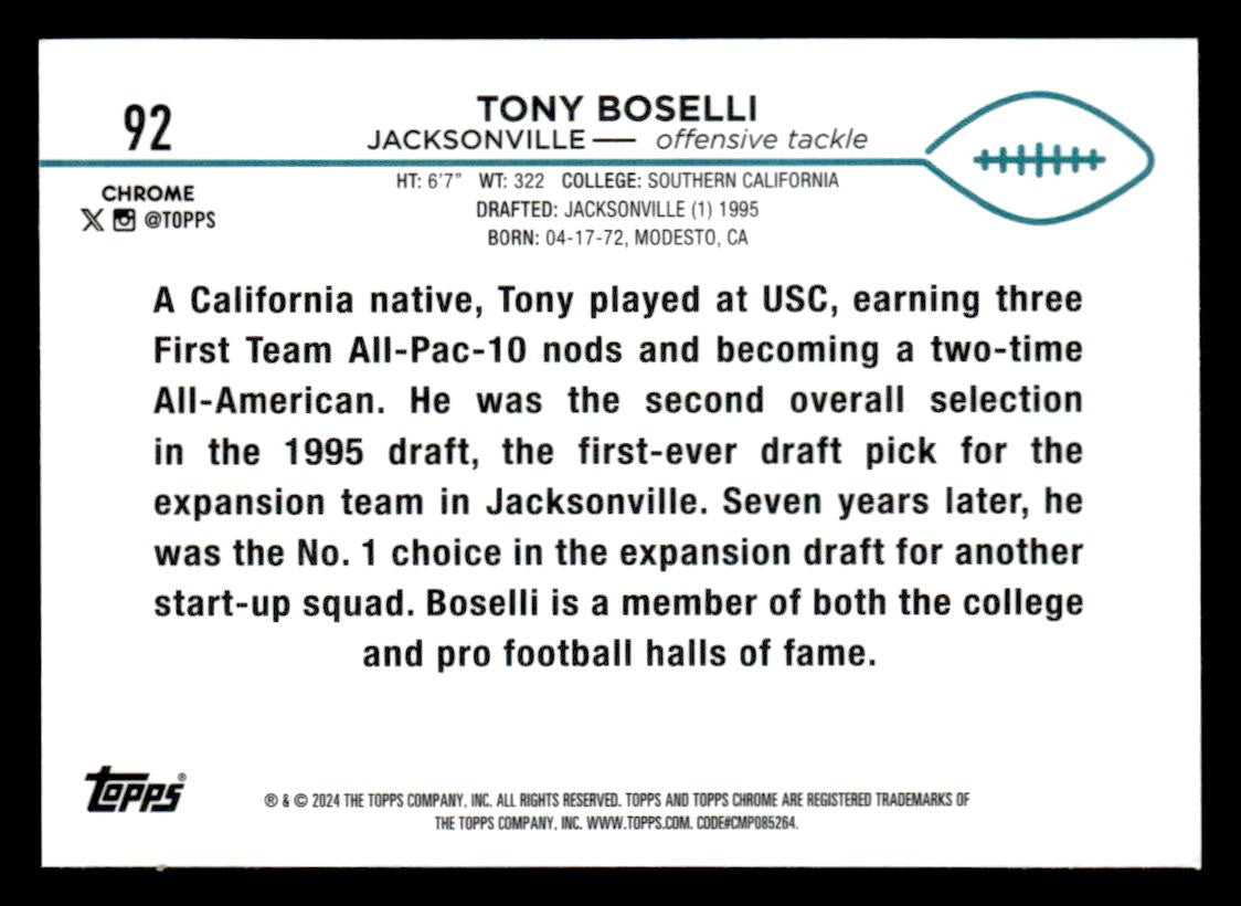 2024 Topps Chrome #92 Tony Boselli