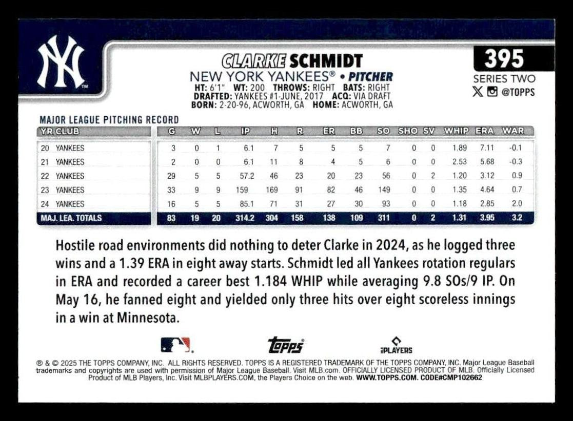2025 Topps #395 Clarke Schmidt