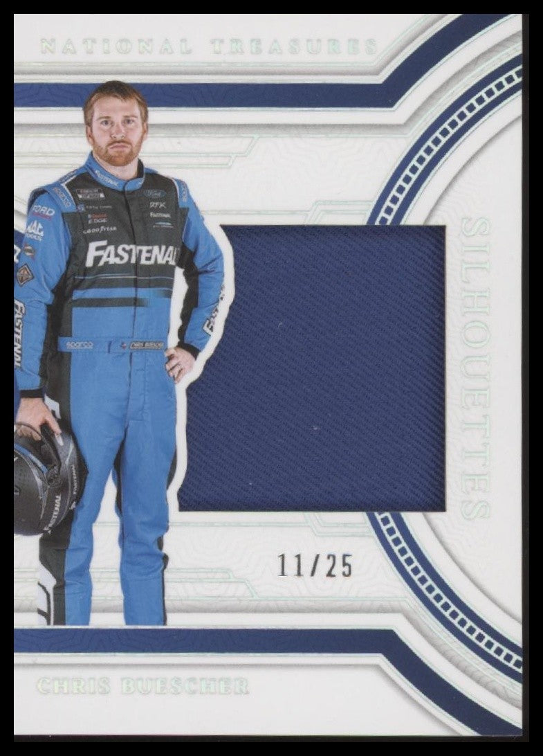2024 Panini Ntl Treasures #SS-CBR Chris Buescher Silhouettes Holo Silver #/25