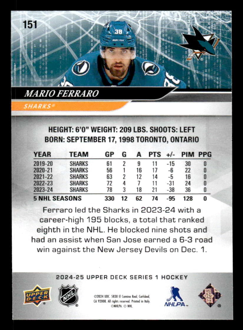 2024-25 Upper Deck #151 Mario Ferraro