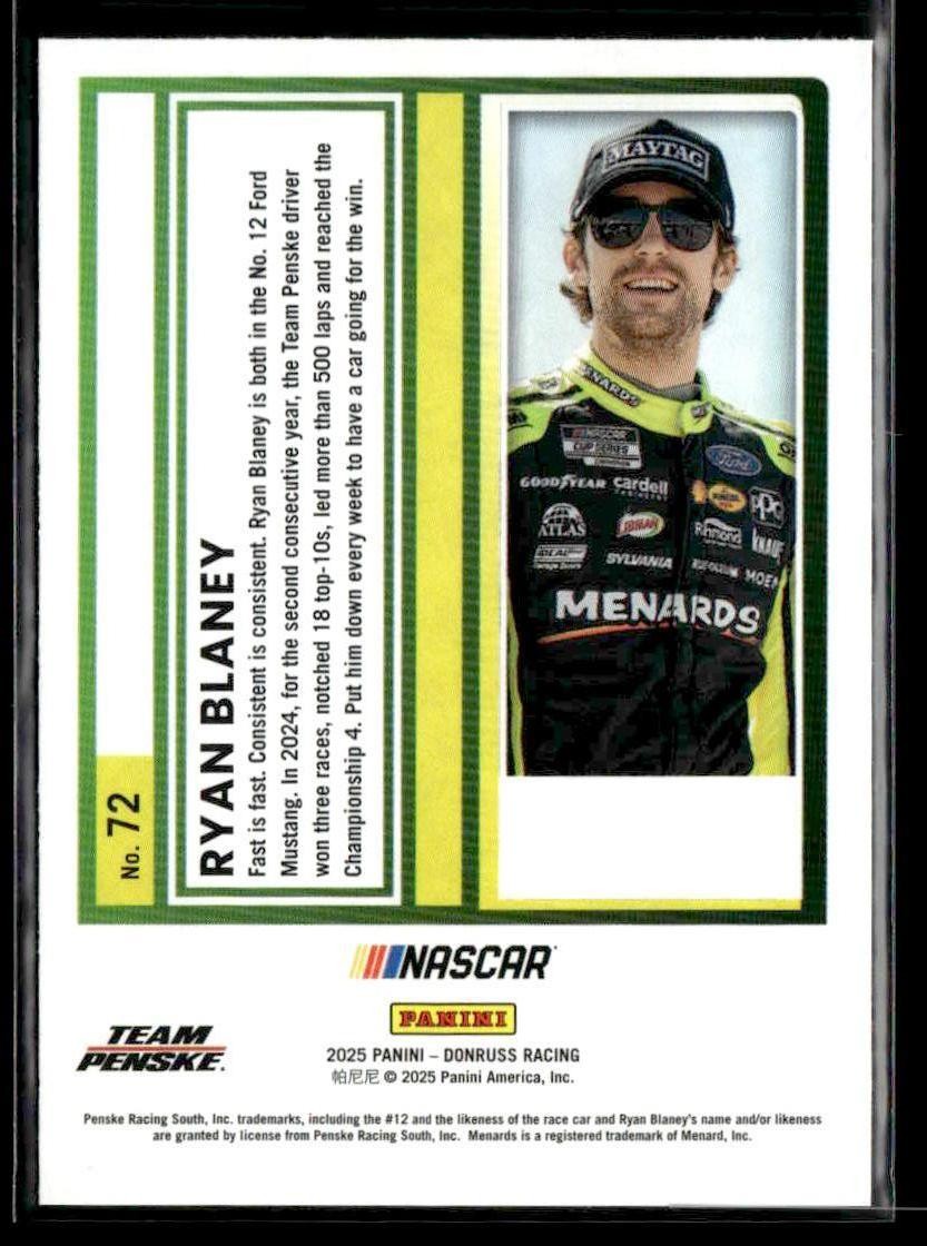 2025 Donruss #72 Ryan Blaney