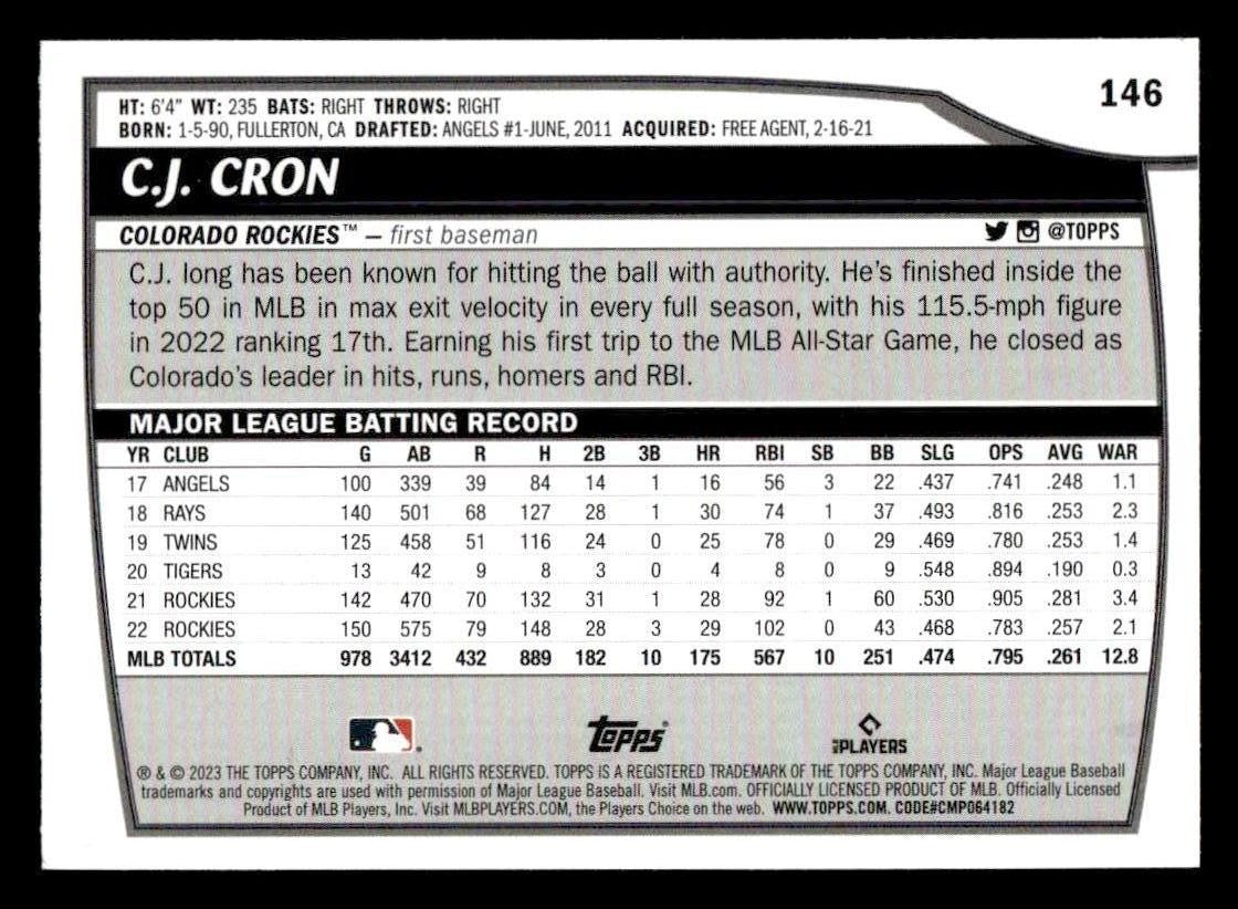 2023 Topps Big League #146 C.J. Cron