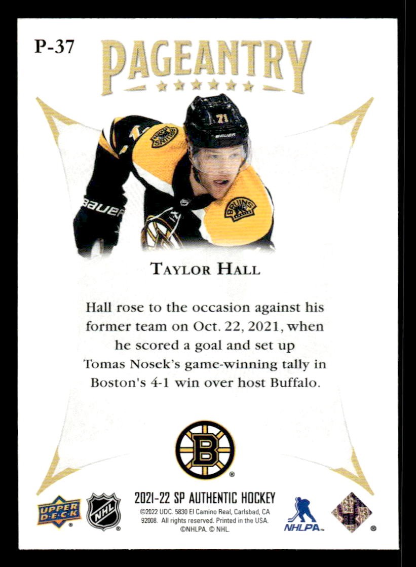 2021-22 SP Authentic #P-37 Taylor Hall Pageantry