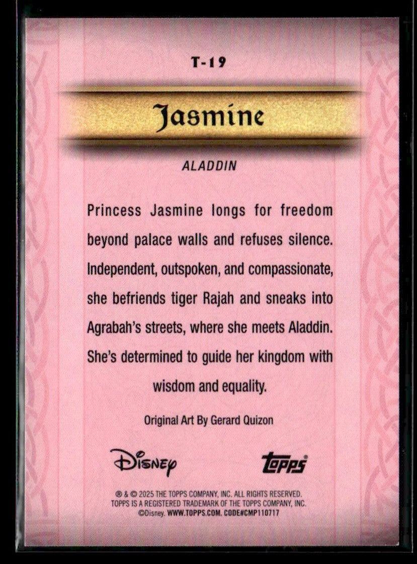 2025 Topps Disney Wonder #T-19 Jasmine Tapestries