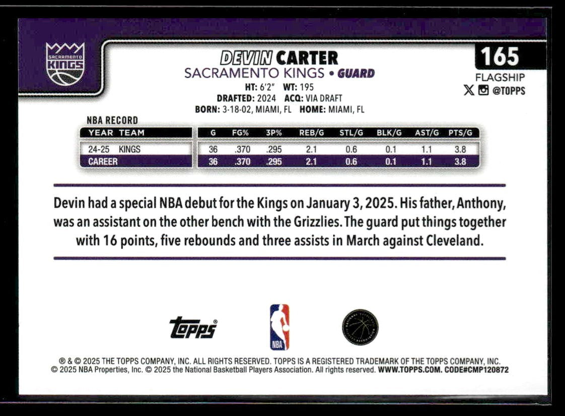 2025-26 Topps #165 Devin Carter