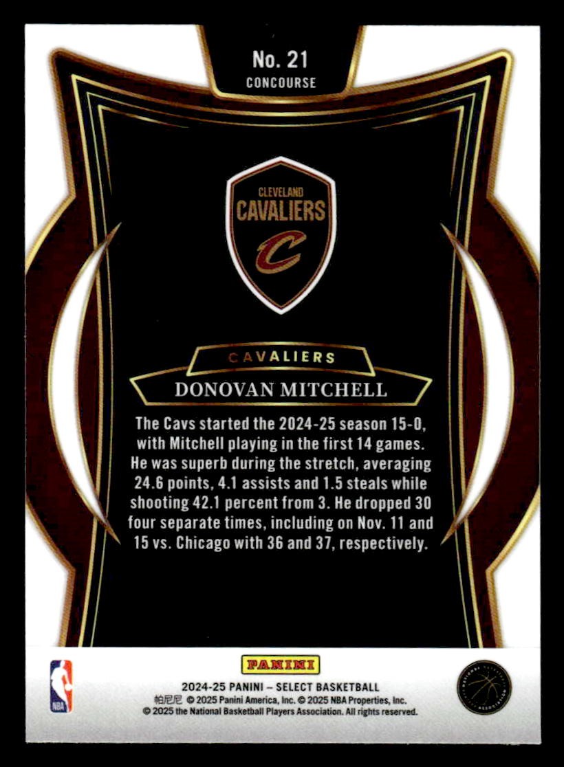 2024-25 Panini Select #21 Donovan Mitchell
