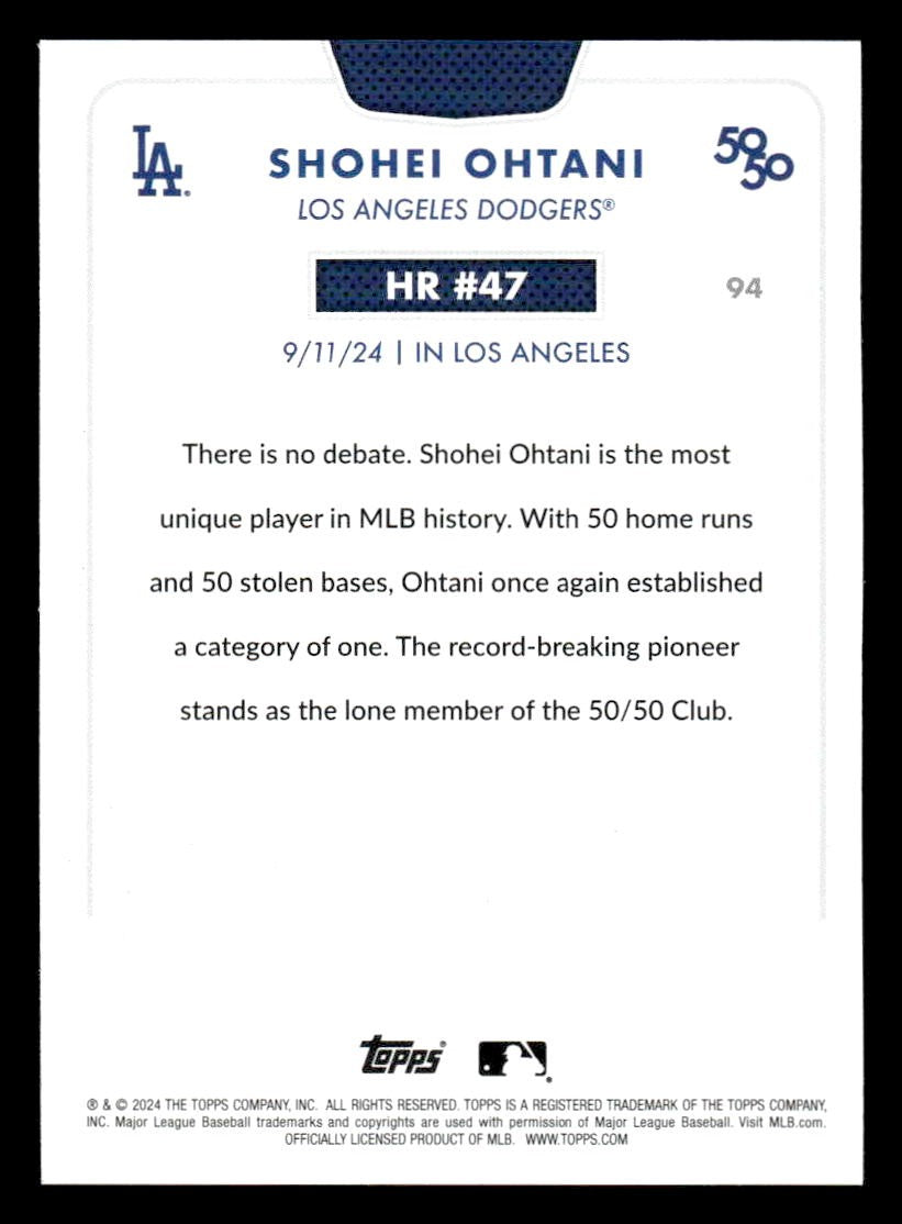 2024 Topps 50/50: Shohei Ohtani #94 Shohei Ohtani
