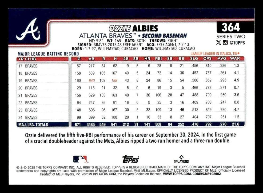 2025 Topps #364 Ozzie Albies