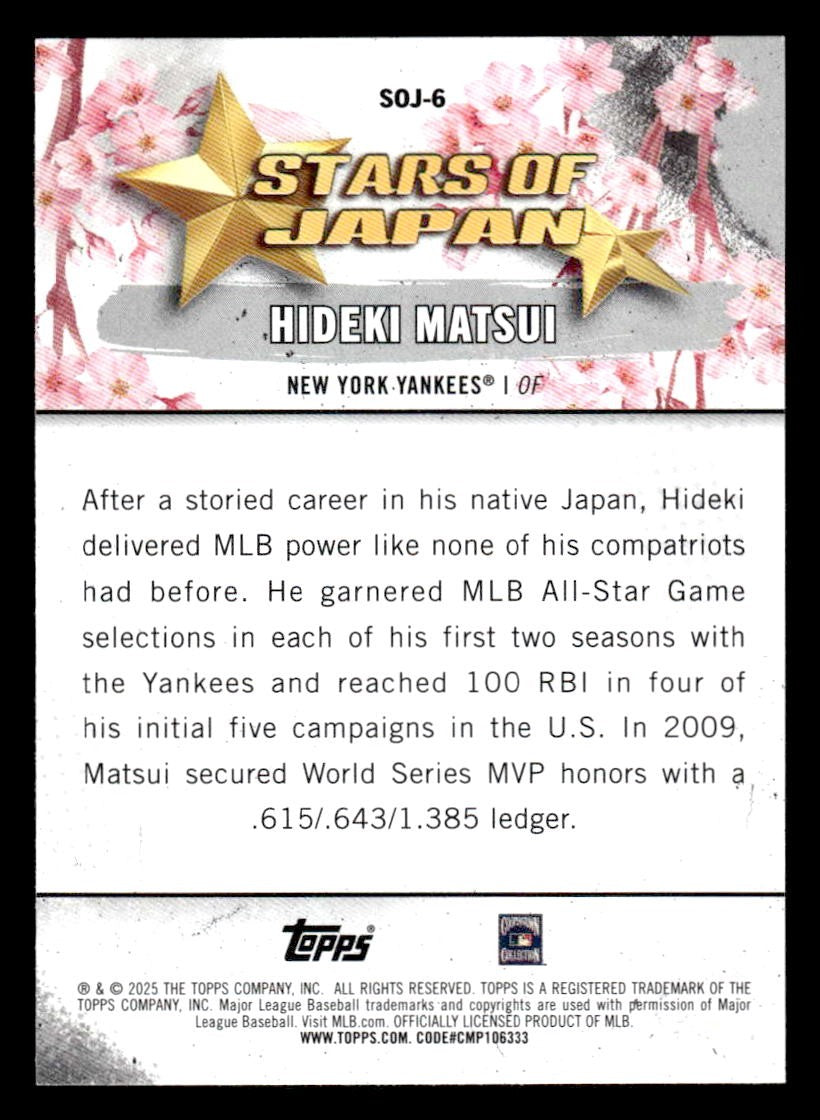 2025 Topps #SOJ-6 Hideki Matsui Stars of Japan
