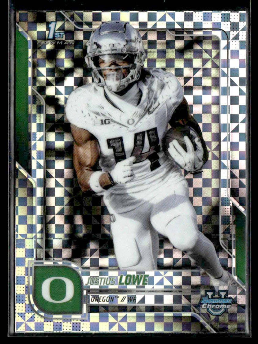 2025 Bowman University Chrome #166 Justius Lowe Xfractor