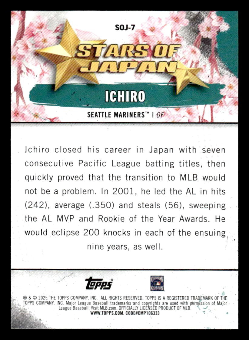 2025 Topps #SOJ-7 Ichiro Stars of Japan