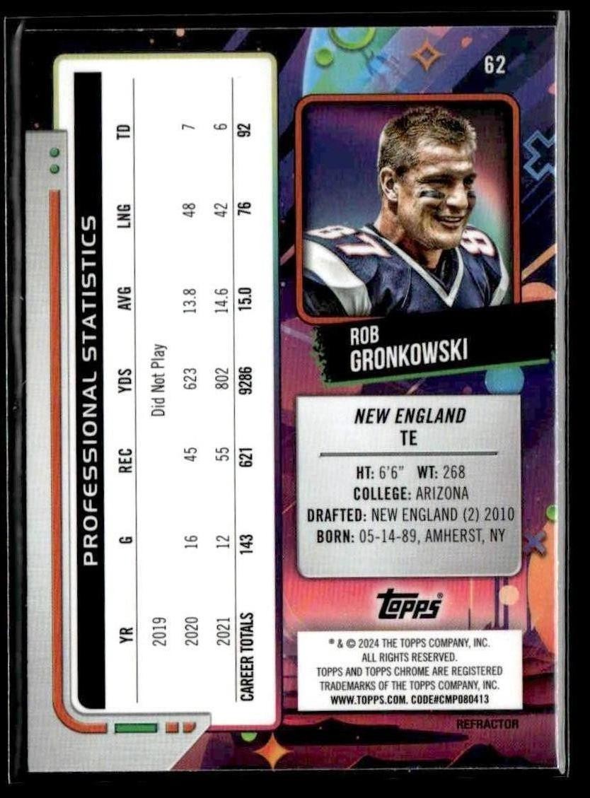 2024 Topps Chrome Cosmic #62 Rob Gronkowski Refractors