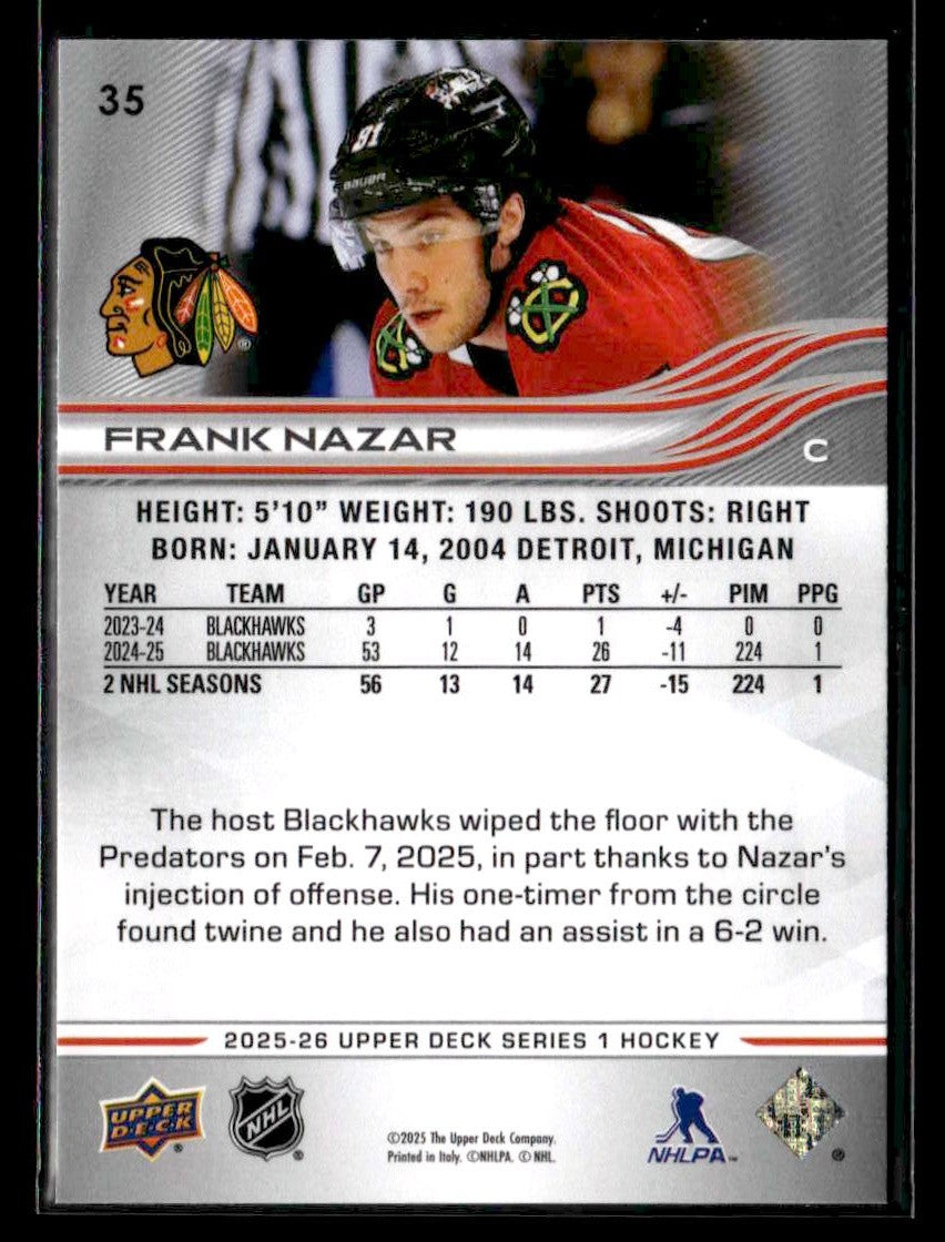 2025-26 Upper Deck #35 Frank Nazar