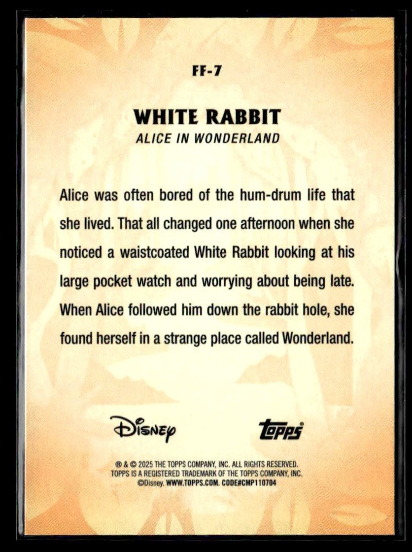 2025 Topps Disney Wonder #FF-7 White Rabbit Furry Friends