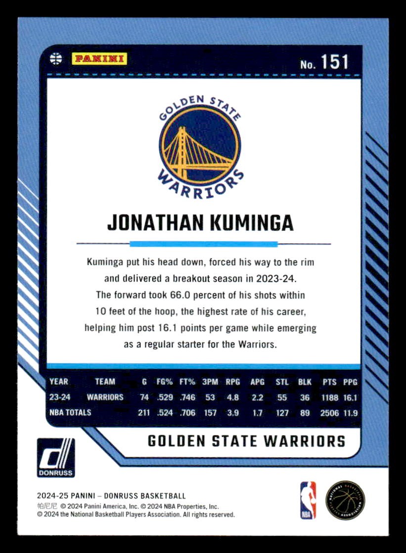 2024-25 Donruss #151 Jonathan Kuminga