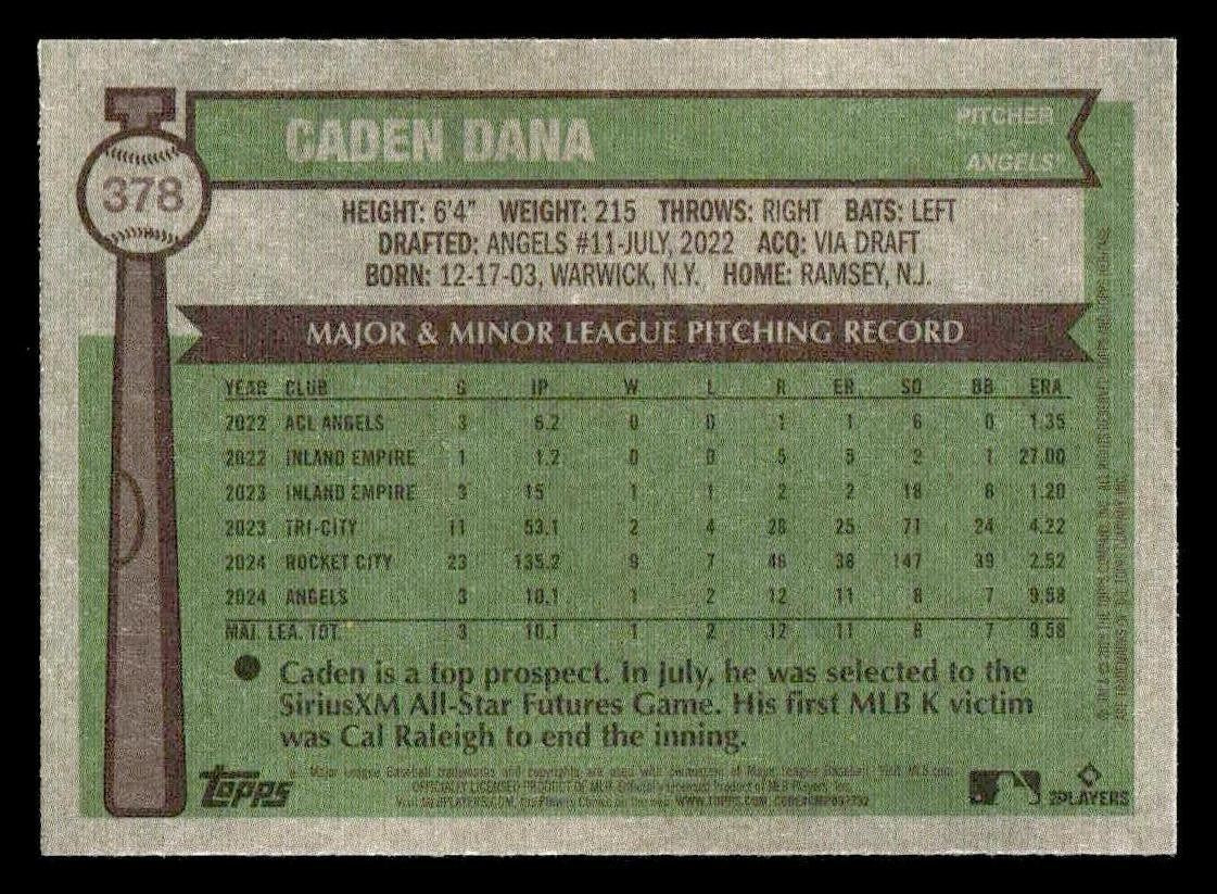 2025 Topps Heritage #378 Caden Dana